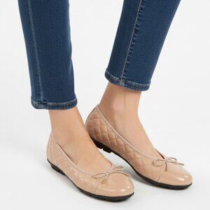 Paul Mayer Quilted Leather Ballet Flats Shoes Loafers Blush 6.5M New